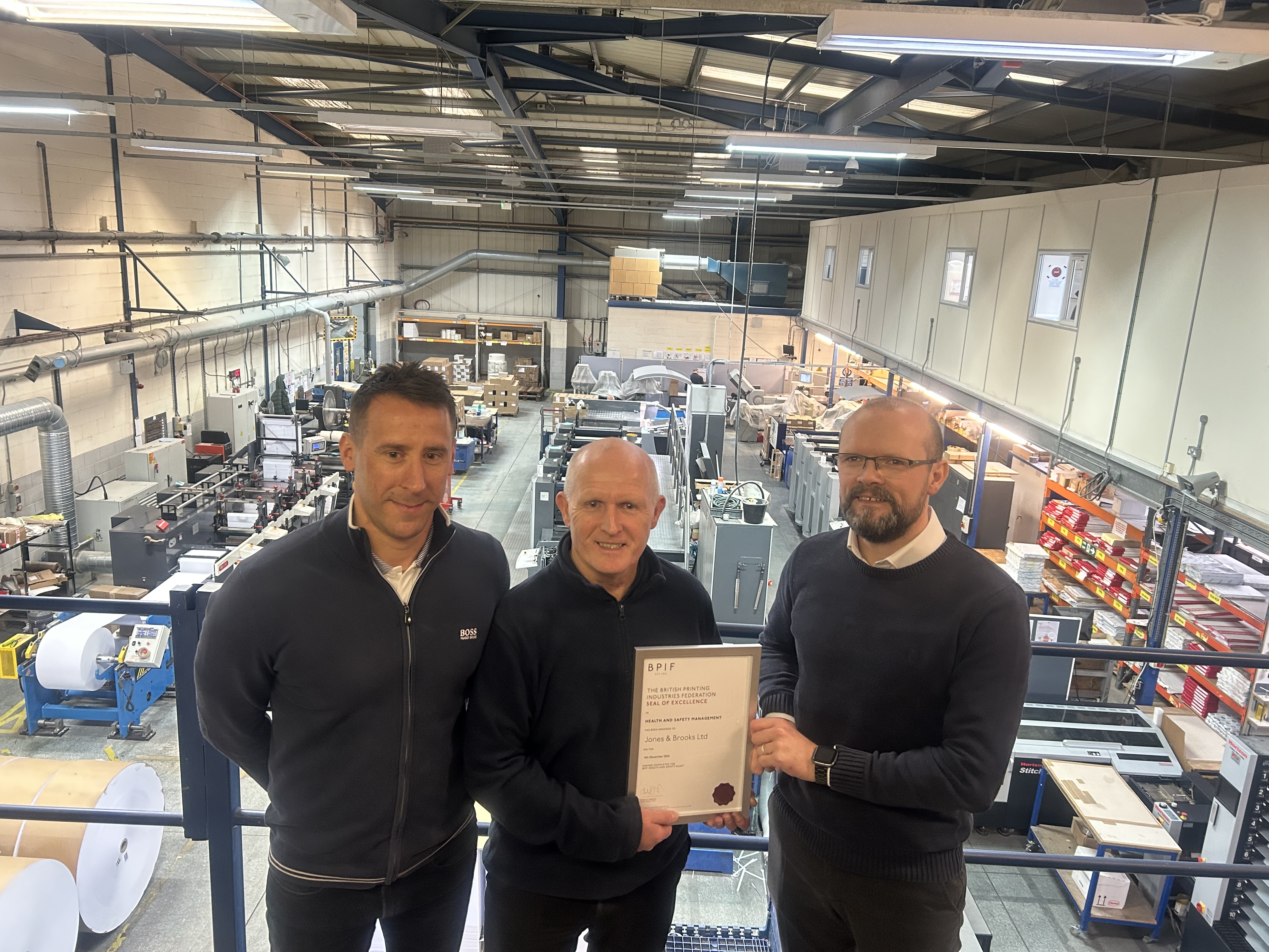 Jones and Brooks successfully renew BPIF Health & Safety Seal of Excellence