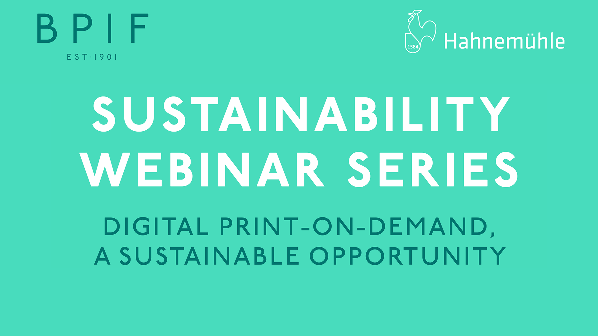 Sustainability Webinar Series: Digital print-on-demand, a sustainable opportunity