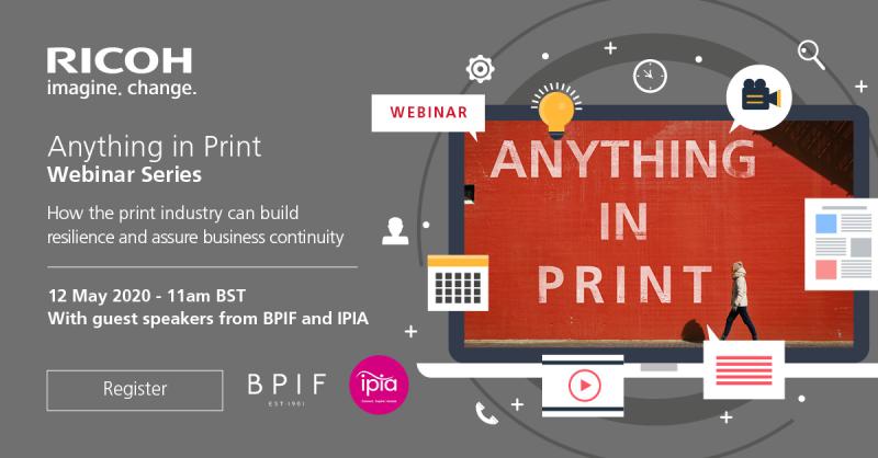 Ricoh launch 'Anything in Print' Webinar Series